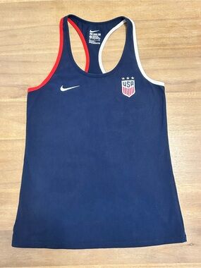 Nike USA Tank Top Womens Small Racerback Navy Athletic Soccer USWNT Style